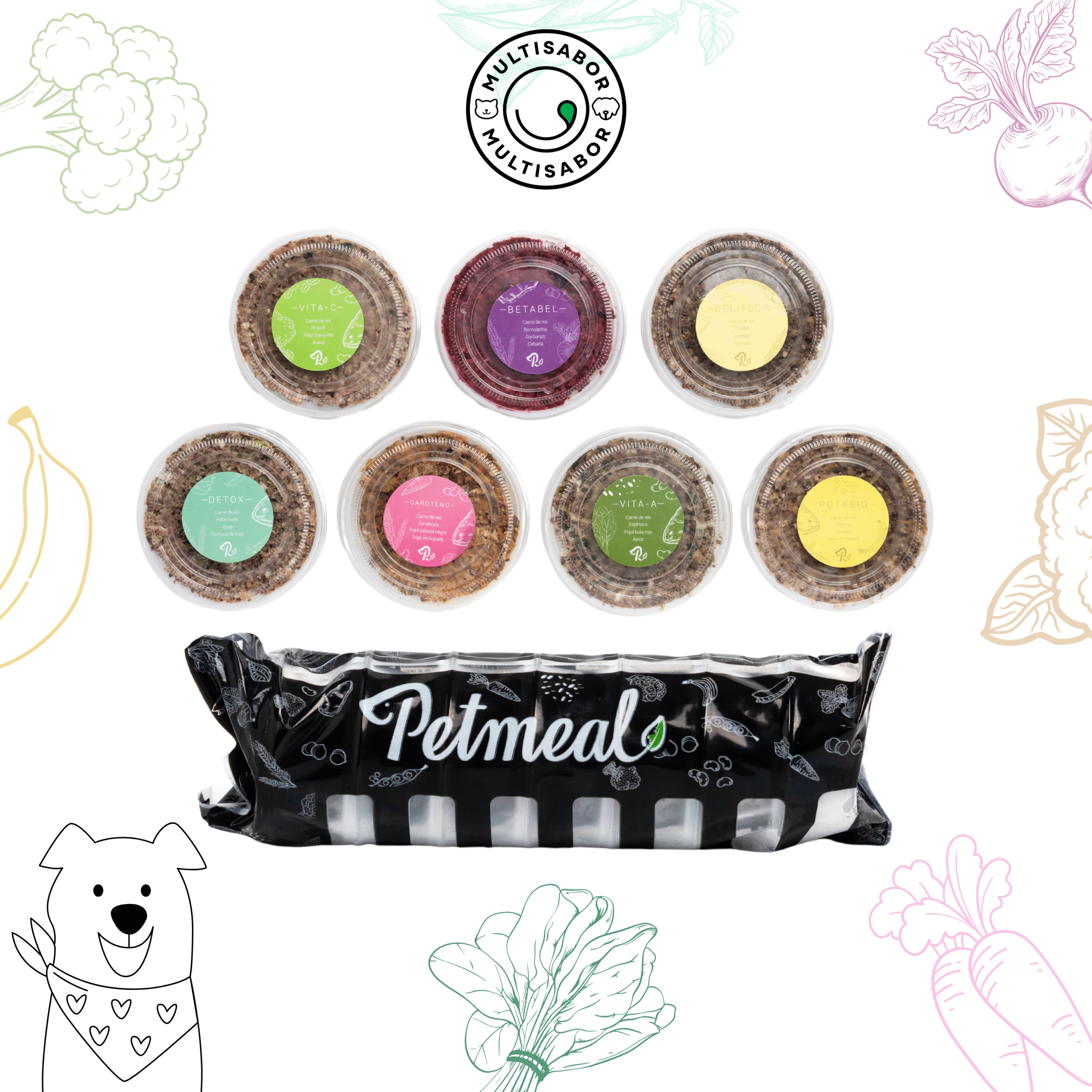 Petmeal – Dieta Cocida Natural Perro Multisabor Res (700 g)