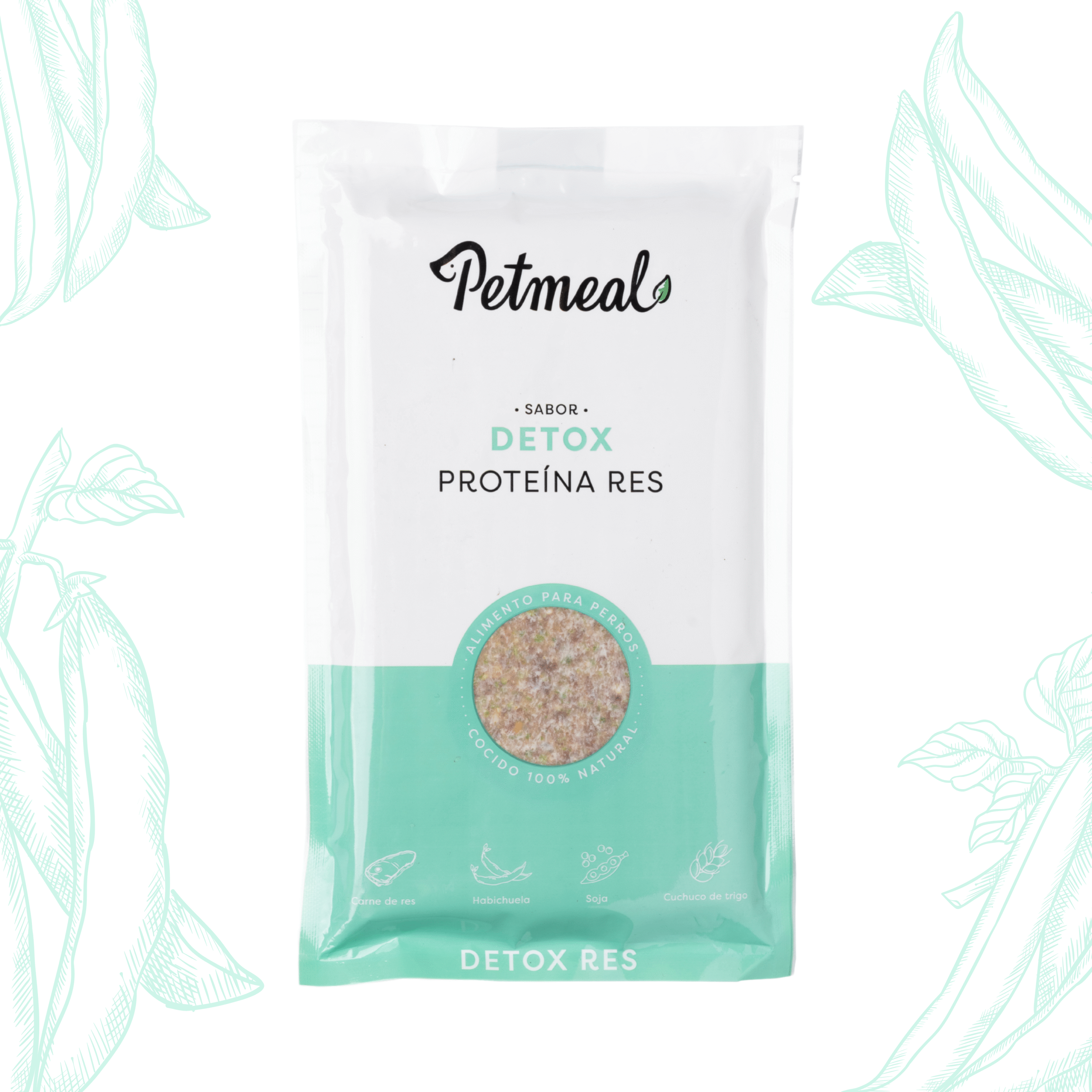 Petmeal – Dieta Cocida Natural Detox Res con Habichuela, Soja y Cuchuco de Trigo (500 g)