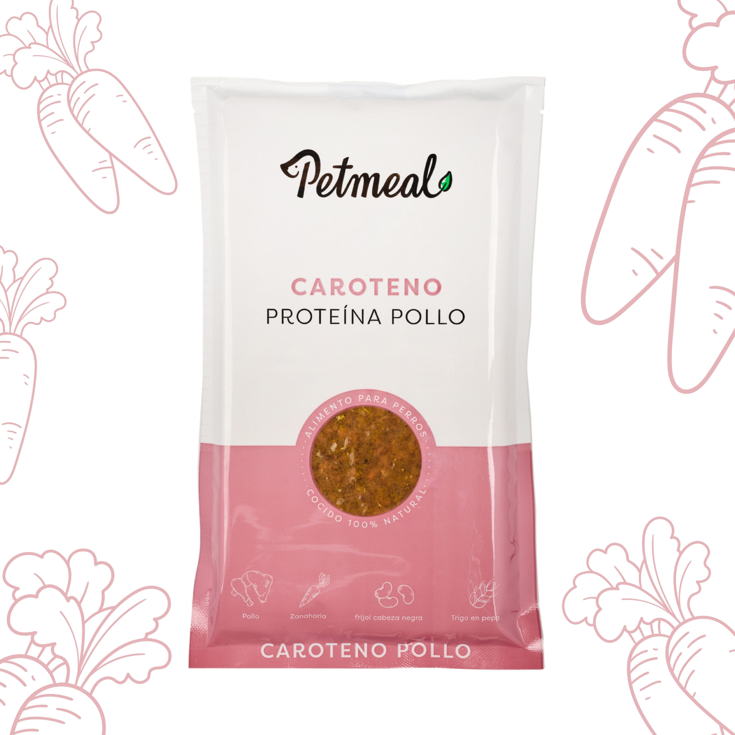 Petmeal Dieta Cocida Natural Perros – Caroteno Pollo (500 g)
