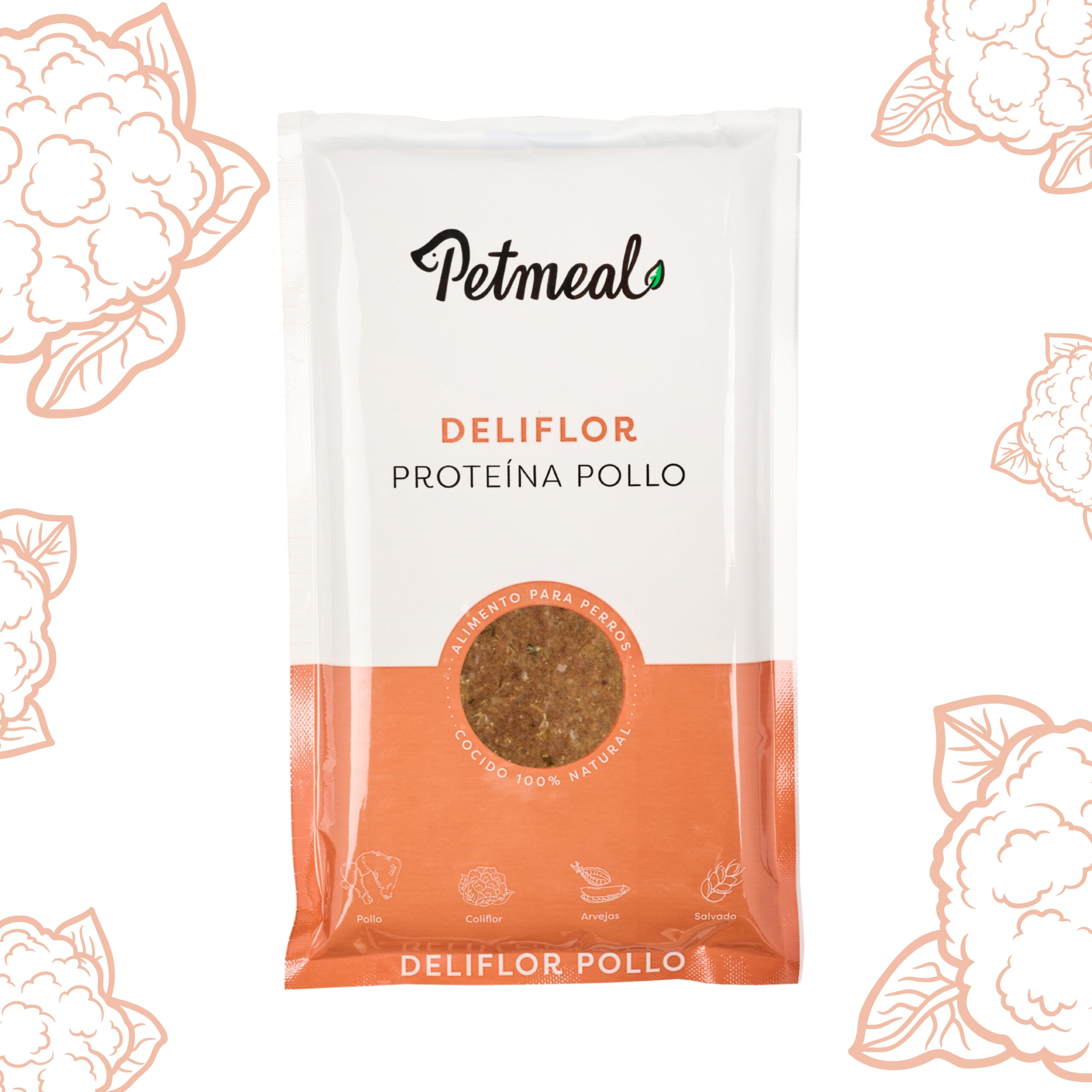 Petmeal Dieta Cocida Natural Perros – Deliflor Pollo (500 g)