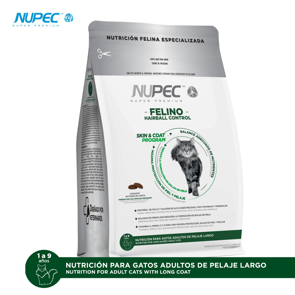NUPEC Felino Hairball Control 1,5 kg Control de Bolas de Pelo en Gatos Adultos