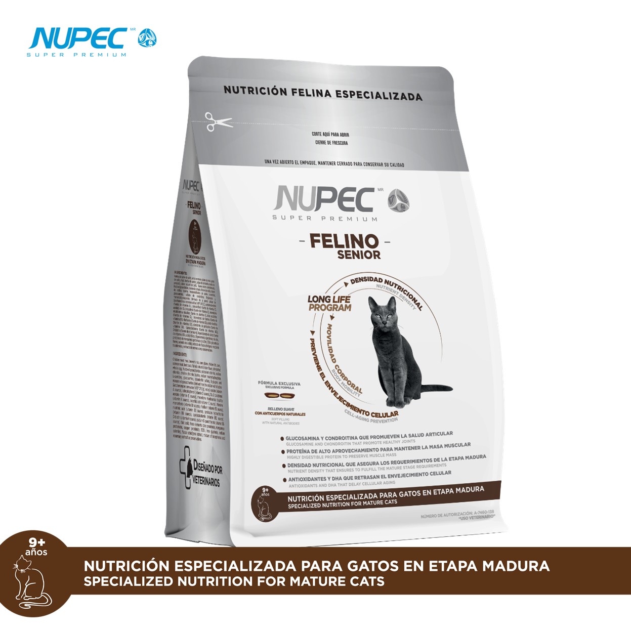 NUPEC Felino Senior 1.5 kg Nutrición Especializada para Gatos Mayores