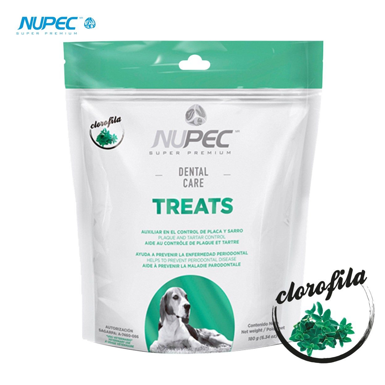 NUPEC Dental Care Treats 180 g Premios Funcionales para el Cuidado Oral de Perros