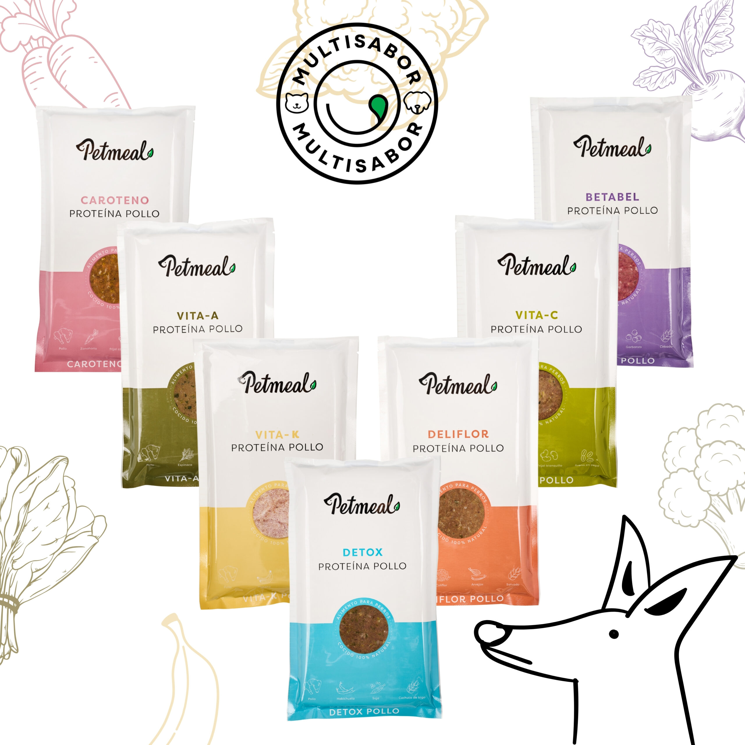 Petmeal Dieta Cocida Natural Perros – Multisabor Pollo (3.5 kg)