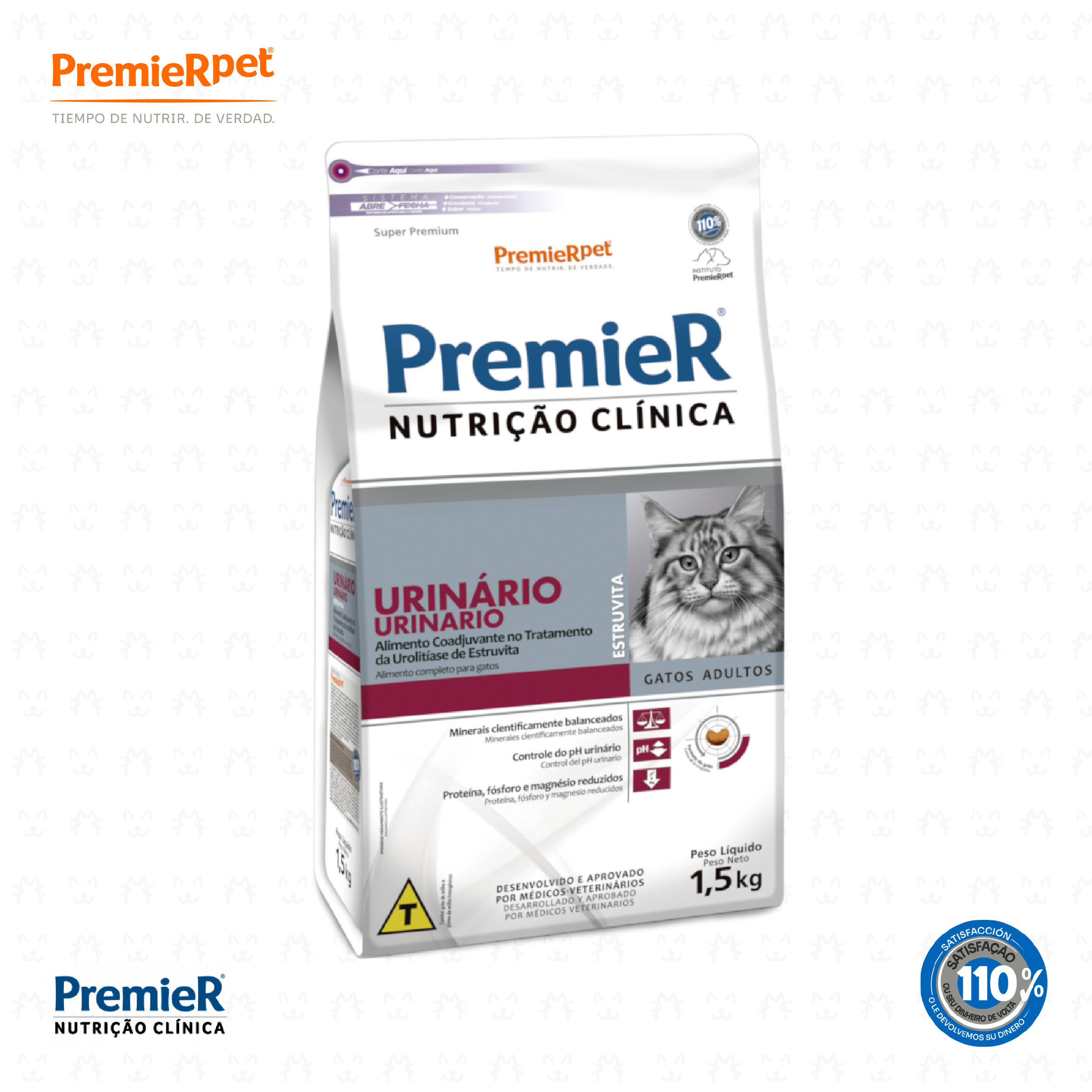 PREMIER Nutrio Clínica Urinario Estruvita Gatos 1,5 KG