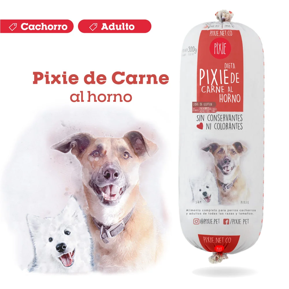 DIETA PERRO PIXIE CARNE DE RES TRADICIONAL 500GR (ROJA)